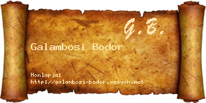 Galambosi Bodor névjegykártya